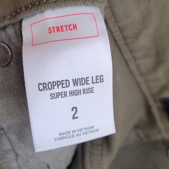 NWOT Express Women's Military Green Jean Super High Rise sz 2 Ankle Leg Stretch - Picture 4 of 6